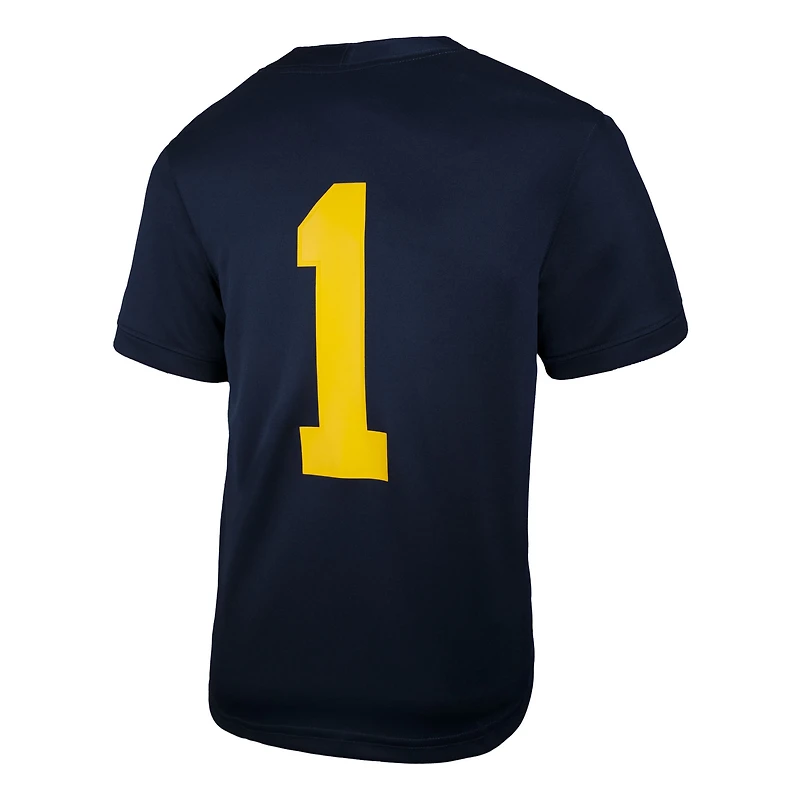 Toddler Jordan Brand #1 Navy Michigan Wolverines Untouchable Replica Game Jersey