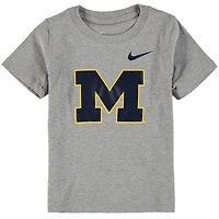 Toddler Nike Heathered Gray Michigan Wolverines Logo T-Shirt