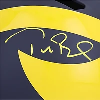 Casque réplique Riddell autographié par Tom Brady des Michigan Wolverines (signature à la peinture jaune)