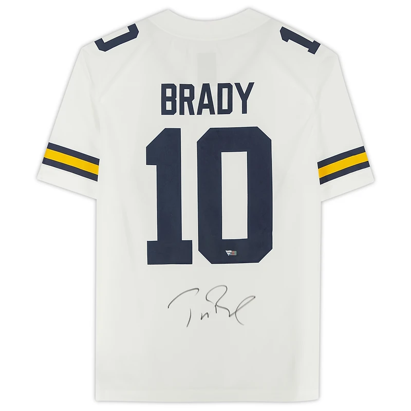 Tom Brady White Michigan Wolverines Autographed Nike Game Jersey