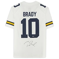 Tom Brady White Michigan Wolverines Autographed Nike Game Jersey