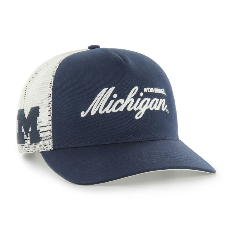 Unisex '47 Navy Michigan Wolverines Contemporary Basics Foundation Trucker Hitch Adjustable Hat