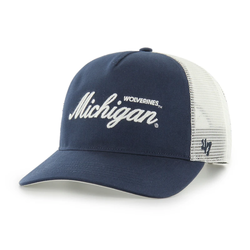 Unisex '47 Navy Michigan Wolverines Contemporary Basics Foundation Trucker Hitch Adjustable Hat