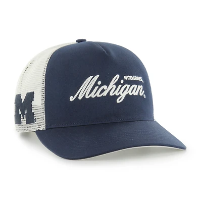 Casquette ajustable unisexe « 47 Navy Michigan Wolverines Contemporary Basics Foundation Trucker Hitch »