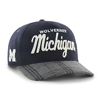 Casquette ajustable unisexe '47 bleu marine Michigan Wolverines, collection à carreaux Windowpane