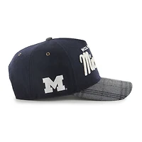 Casquette ajustable unisexe '47 bleu marine Michigan Wolverines, collection à carreaux Windowpane