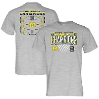 Unisex Blue 84  Gray Michigan Wolverines 2026 NCAA Men's Basketball National Champions Bracket T-Shirt