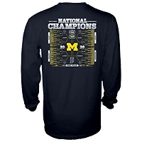 Unisex Blue 84  Navy Michigan Wolverines 2026 NCAA Men's Basketball National Champions Bracket Long Sleeve T-Shirt