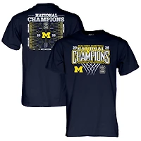 Unisex Blue 84  Navy Michigan Wolverines 2026 NCAA Men's Basketball National Champions Bracket T-Shirt