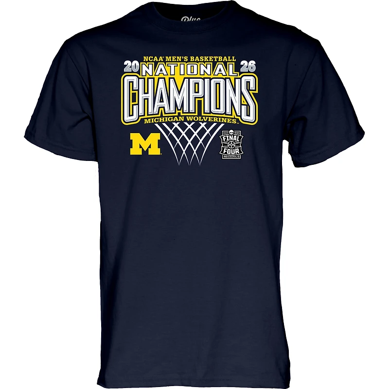 Unisex Blue 84 Navy Michigan Wolverines 2026 NCAA Men's Basketball National Champions Bracket T-Shirt