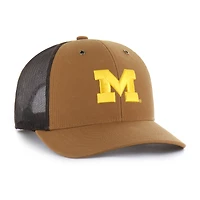 Unisex Carhartt x '47  Brown Michigan Wolverines Trucker Adjustable Hat