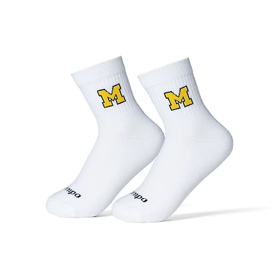 Unisex Del Campo White Michigan Wolverines Quarter-Length Socks