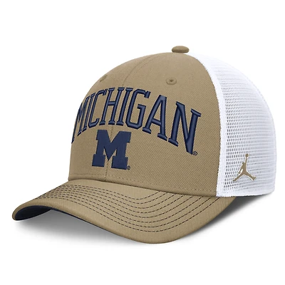 Unisex Jordan Brand  Navy/White Michigan Wolverines Primetime Arched Trucker Adjustable Hat