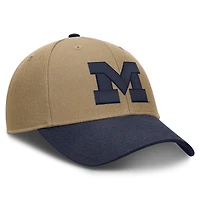Unisex Jordan Brand Beige/Navy Michigan Wolverines Primetime Rise Dri-FIT Adjustable Hat