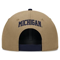 Unisex Jordan Brand Beige/Navy Michigan Wolverines Primetime Rise Dri-FIT Adjustable Hat