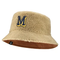 Unisex Jordan Brand  Beige/Tan Michigan Wolverines Campus Prep Script Reversible Bucket Hat