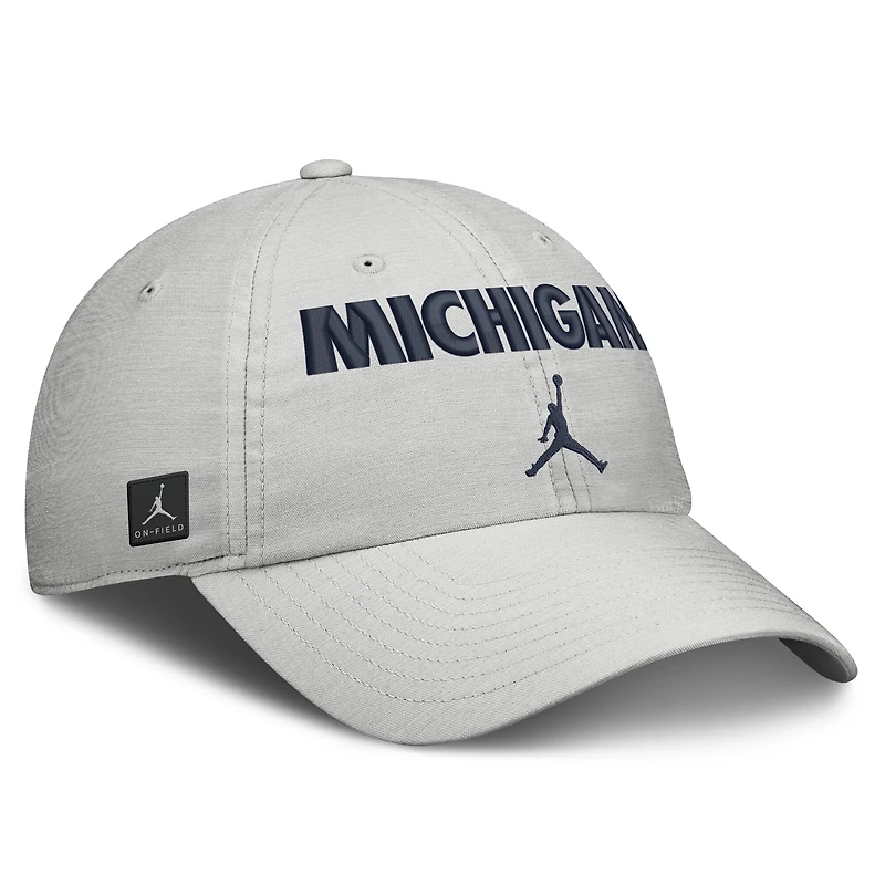 Unisex Jordan Brand Gray Michigan Wolverines 2026 On-Field Gameday Club Adjustable Hat