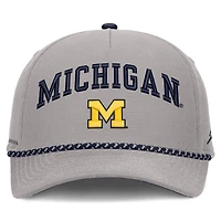 Casquette unisexe Jordan Brand grise Michigan Wolverines Primetime Rise Rope ajustable
