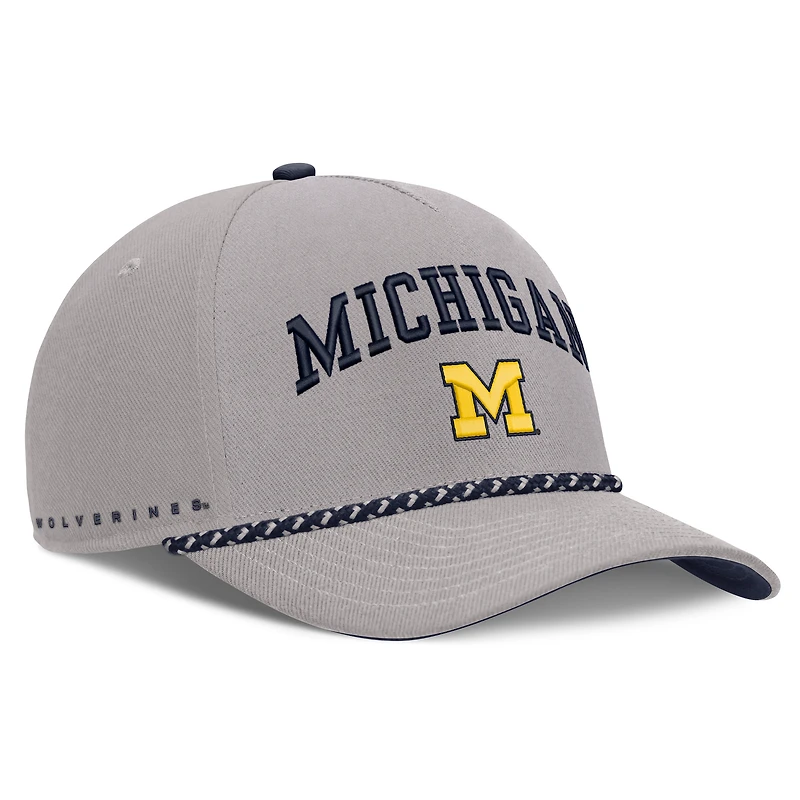 Unisex Jordan Brand Gray Michigan Wolverines Primetime Rise Rope Adjustable Hat
