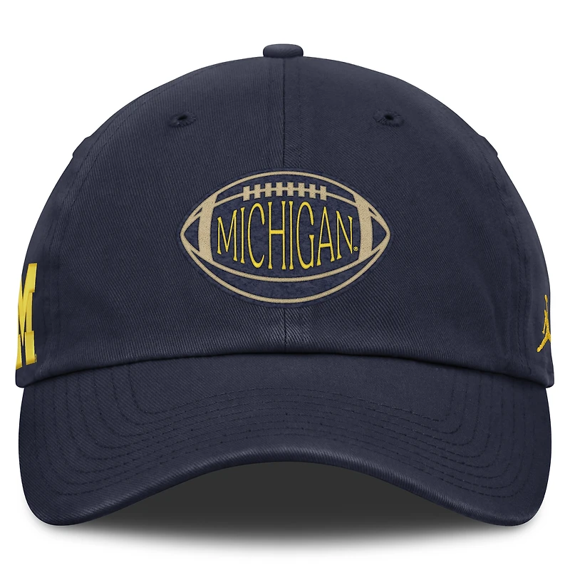 Casquette unisexe ajustable Jordan Brand bleu marine Michigan Wolverines Campus Prep Football Club