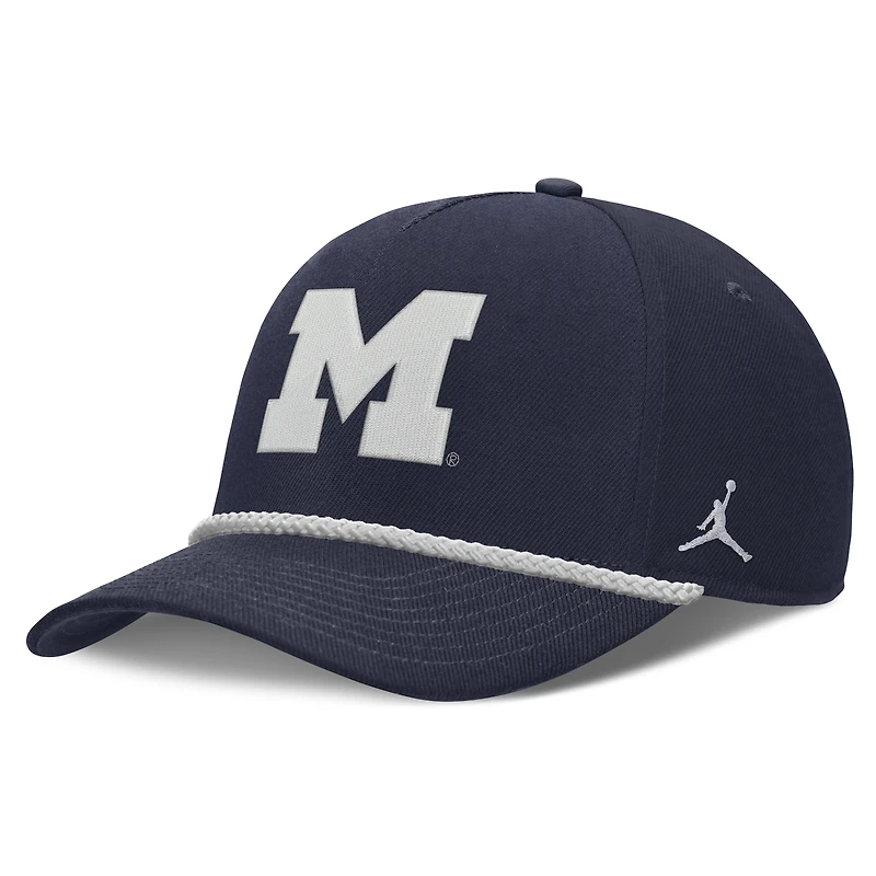 Unisex Jordan Brand Navy Michigan Wolverines Rope Rise Adjustable Hat