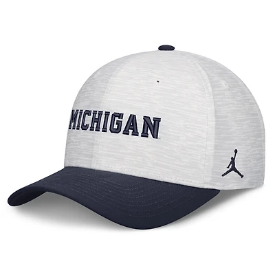 Unisex Jordan Brand  White/Navy Michigan Wolverines Primetime Rise Adjustable Hat