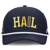 Casquette unisexe Nike bleu marine Michigan Wolverines Basketball Refresh 2026 à 5 panneaux et taille haute