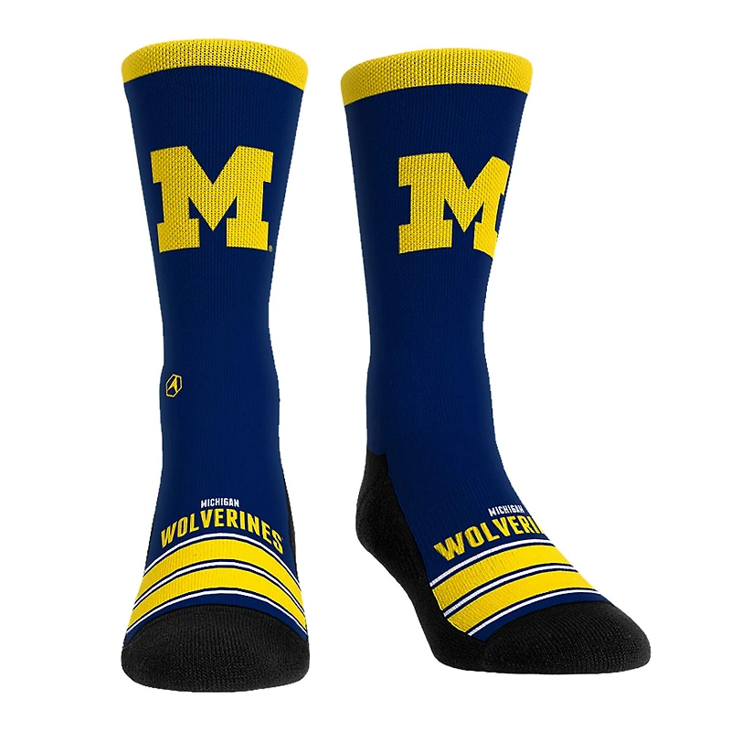 Unisex Rock Em Socks Michigan Wolverines Gametime Stripe Crew