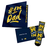 Chaussettes unisexes Rock Em Socks bleu marine Michigan Wolverines #1 Papa Carte-cadeau