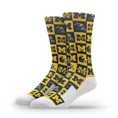 Unisex Strideline Michigan Wolverines Premium 70's Bedding Crew Socks