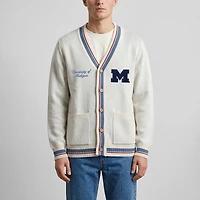 Unisex Uscape Apparel Natural Michigan Wolverines Americana Striped Full-Button Cardigan