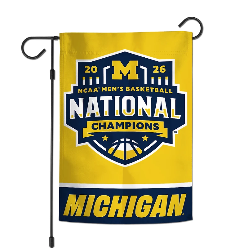WinCraft Michigan Wolverines 2026 NCAA Men's Basketball National Champions 12" x 18" Double-Sided Garden Flag