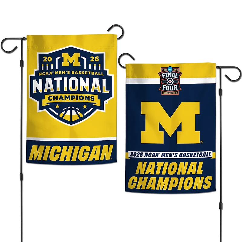 WinCraft Michigan Wolverines 2026 NCAA Men's Basketball National Champions 12" x 18" Double-Sided Garden Flag
