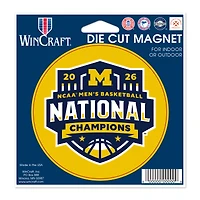 WinCraft Michigan Wolverines 2026 NCAA Men's Basketball National Champions 5" x 5" Aimant en vinyle découpé