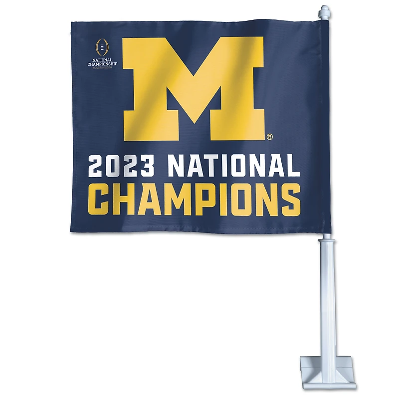 WinCraft Michigan Wolverines College Football Playoff 2023 Champions nationaux 11,75" x 14" Drapeau de voiture double face
