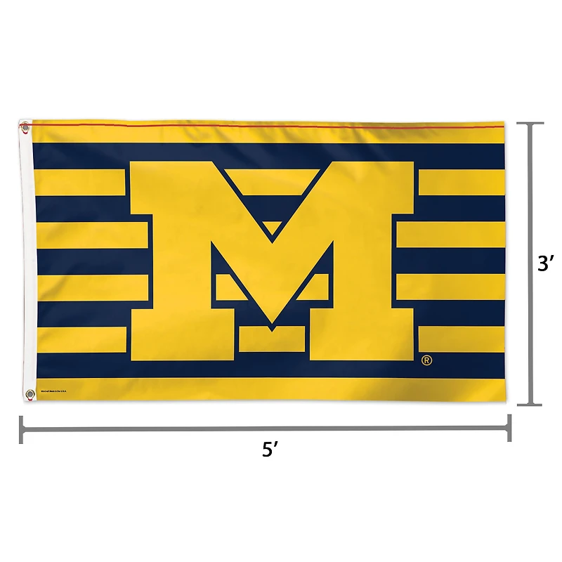 WinCraft Michigan Wolverines Single-Sided 3' x 5' Deluxe Team Colors Flag