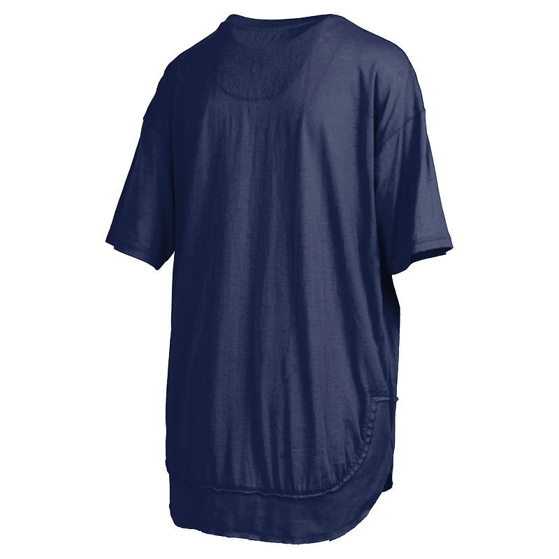 Women's Pressbox  Navy Michigan Wolverines Poncho T-Shirt