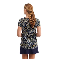 Women's Smith & Quinn Navy Michigan Wolverines Blake Floral V-Neck Top