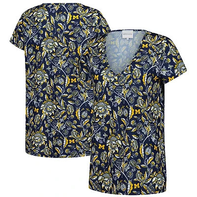 Women's Smith & Quinn  Navy Michigan Wolverines Blake V-Neck T-Shirt