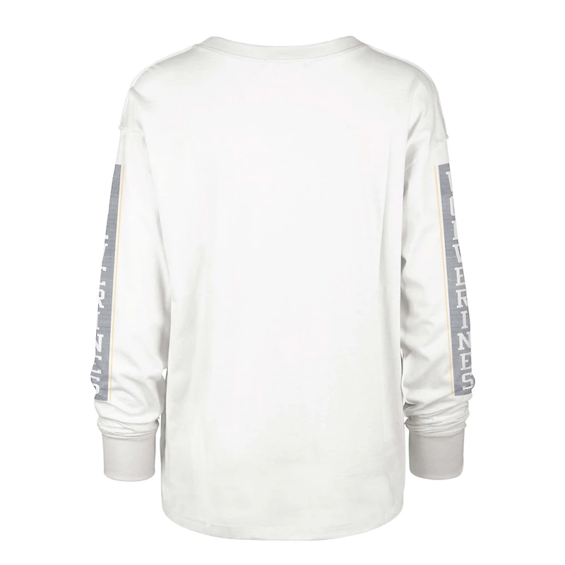 T-shirt à manches longues '47 Cream Michigan Wolverines Statement SOA 3-Hit pour femmes