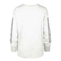 T-shirt à manches longues '47 Cream Michigan Wolverines Statement SOA 3-Hit pour femmes