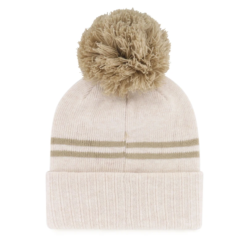 Bonnet en tricot à revers et pompon pour femme Michigan Wolverines Core & Inline Latte '47 Natural
