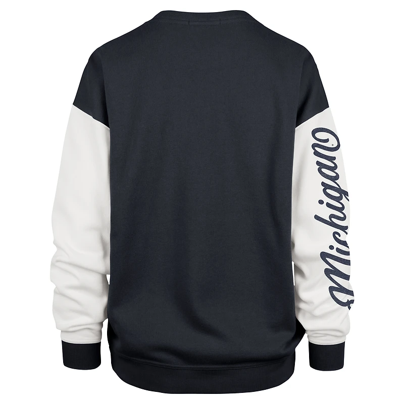 Women's '47  Navy Michigan Wolverines Double Header Rise Andie Pullover Sweatshirt