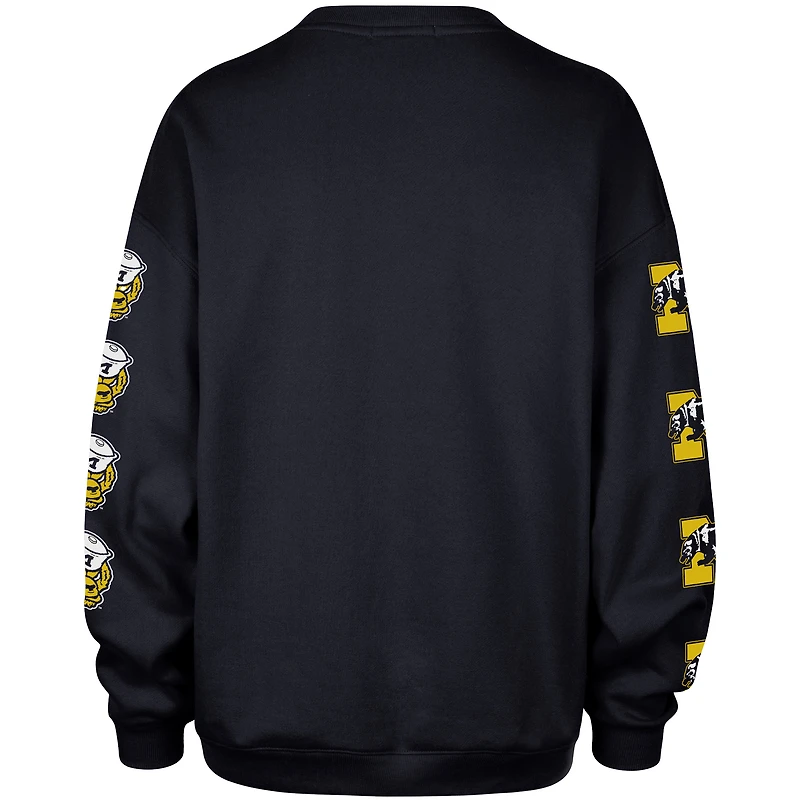 Women's '47 Navy Michigan Wolverines Go Big Oversized Pullover Sweatshirt