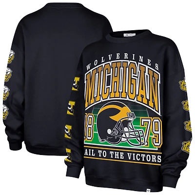 Sweat-shirt oversize bleu marine « 47 Michigan Wolverines Go Big » pour femme