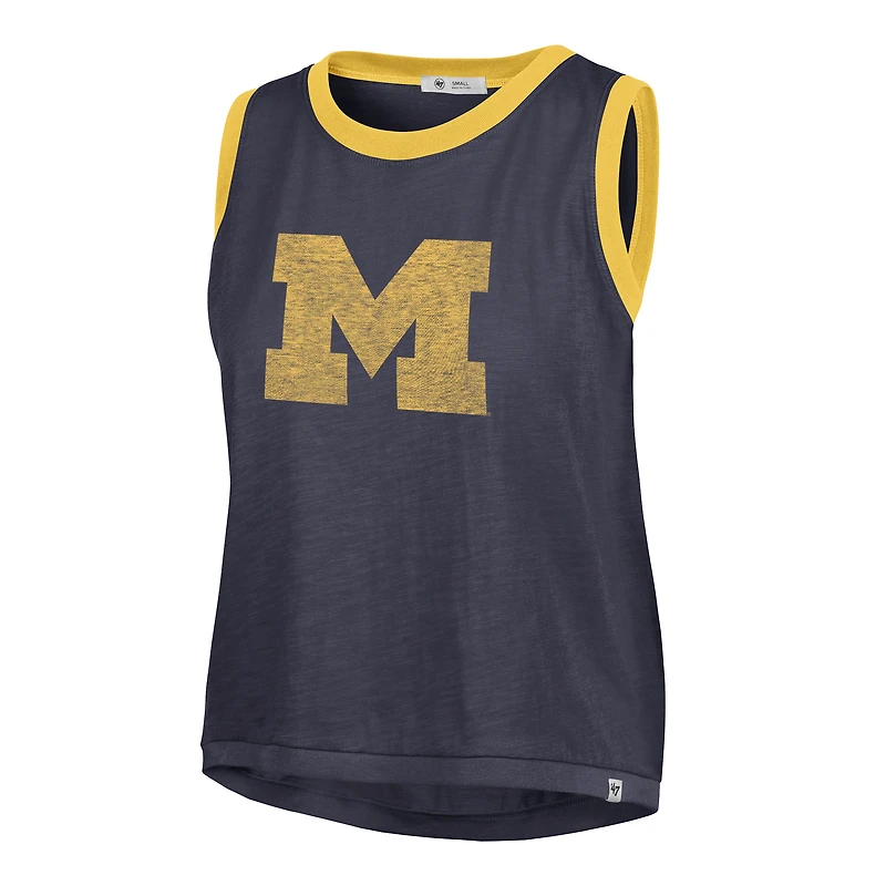 Women's '47 Navy Michigan Wolverines Premier Ringer Tank Top