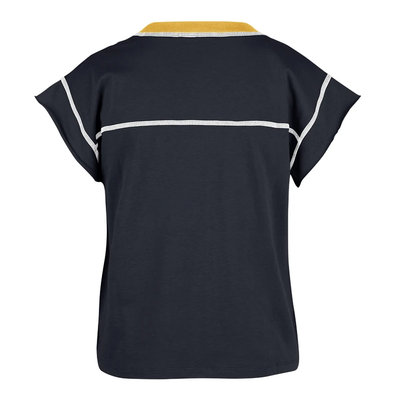 T-shirt '47 Navy Michigan Wolverines Sound Up Maya Cutoff pour femmes