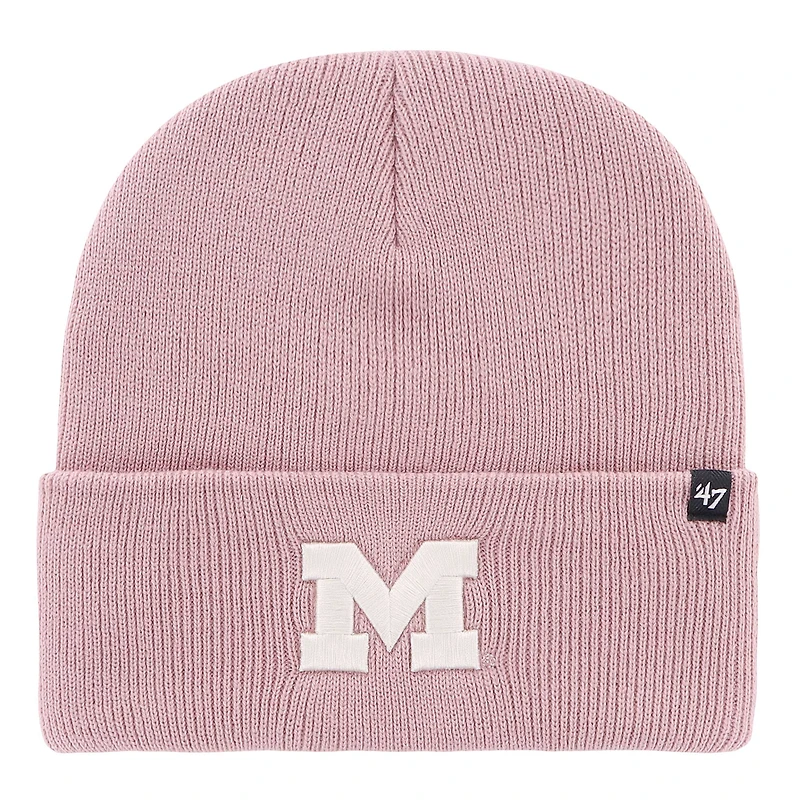 Bonnet tricoté à revers rose Michigan Wolverines Haymaker pour femme '47