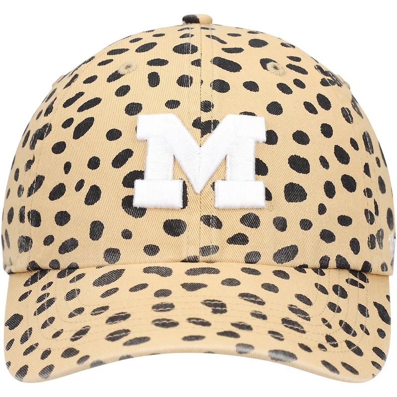 Chapeau réglable '47 Michigan Wolverines Cheetah Clean Up pour femmes