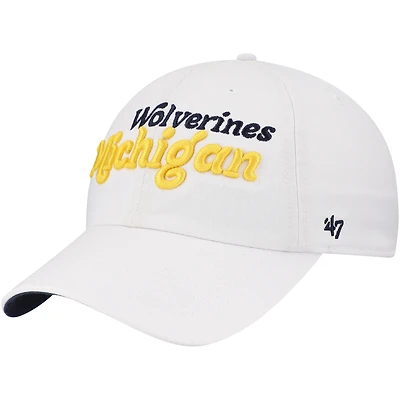 Women's '47 White Michigan Wolverines Pensacola Clean Up Adjustable Hat